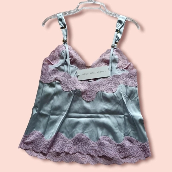 Stella mcartney pale blue/pink silk blend camiSize medium uk 10 - Picture 2 of 4